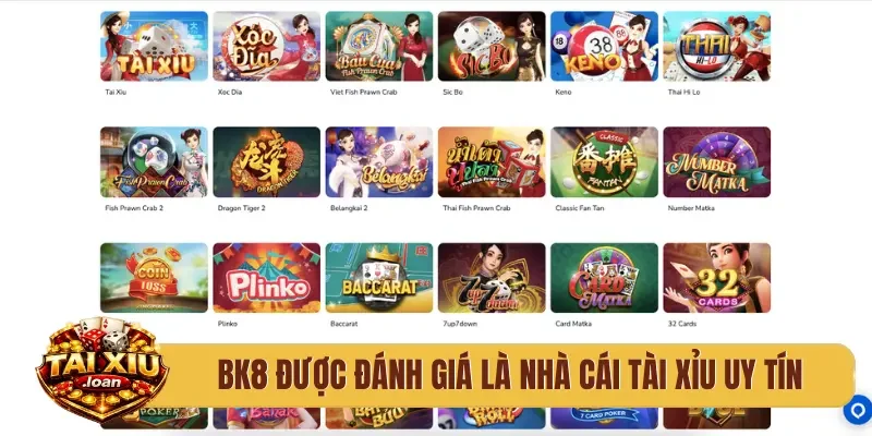 BK8 được đánh giá là nhà cái tài xỉu uy tín