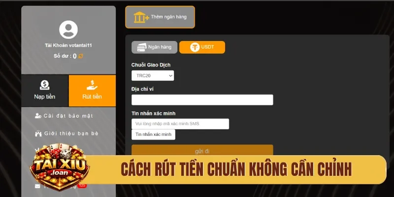 Cách rút tiền chuẩn không cần chỉnh