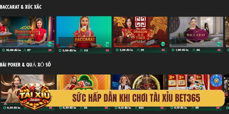 Sức hấp dẫn khi chơi tài xỉu Bet365